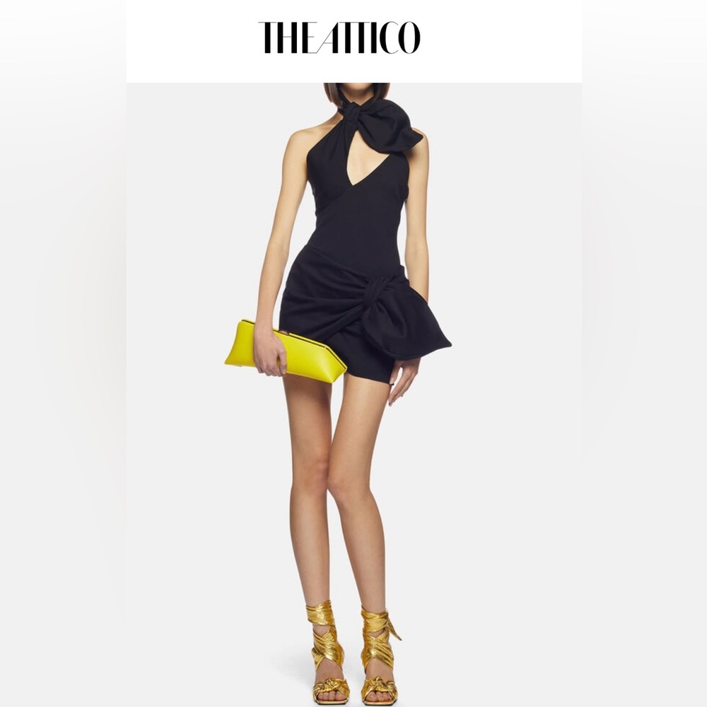 The Attico Tina crossover-neck top in Black Size 38